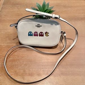Coach Pac-Man crossbody handbag NWOT white leather